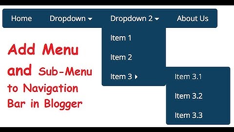How To Add Menu and Sub-Menu to Navigation Bar in Blogger In Urdu Hindi