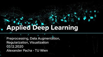 Applied Deep Learning 2020 - Lecture 9 - Preprocessing, Augmentation, Regularization, Visualization