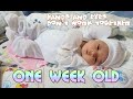 Newborn  1 week old baby caily  she is learning