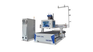 ATC CNC Router with an automatic steering saw and machine with dust collector