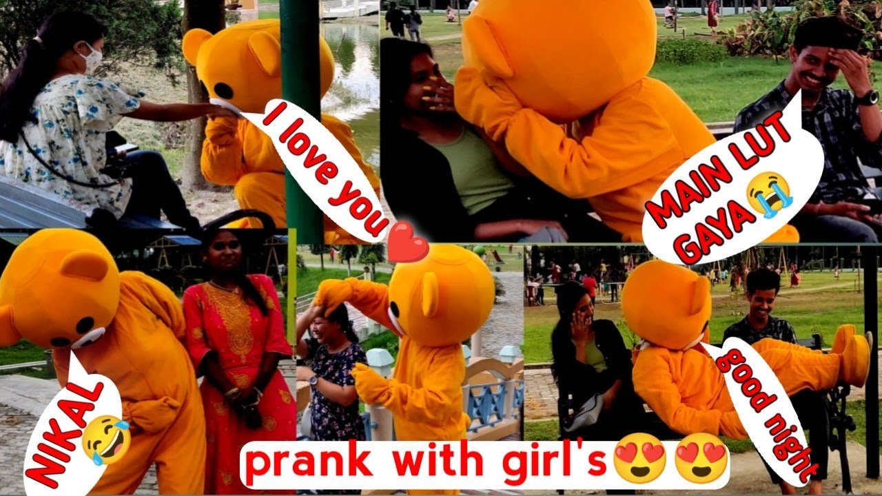 Teddy Bear Irritating Cute Girls😝 Teddy Bear Bakchodi Prank With Cute Girls🤣 Propose Cute 