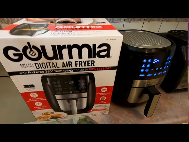 Air Fryers, Gourmia 6-Quart Digital Air Fryer GAF612 - No Oil Healthy Frying  - 12 One-Touch Cooking Functions - Guided Cooking Prompts - Easy Clean-Up -  Recipe Book Included