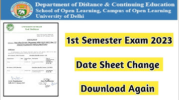 Du 1st Semester BA Programme Datesheet Change | Ran2goal (DU SOL) #du #dusol #admission