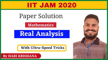 IIT JAM 2020 Paper Solution Real Analysis | IIT JAM Previous Year Question Paper Solution