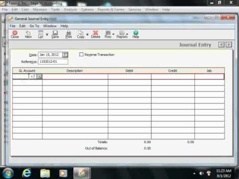 Sage 50 Tutorial Adding General Journal Entries Sage Training Lesson 3.