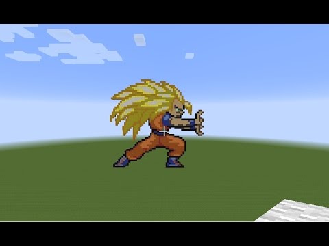 Minecraft - Pixel Art - Goku Super Saiyan 3 V2 - YouTube