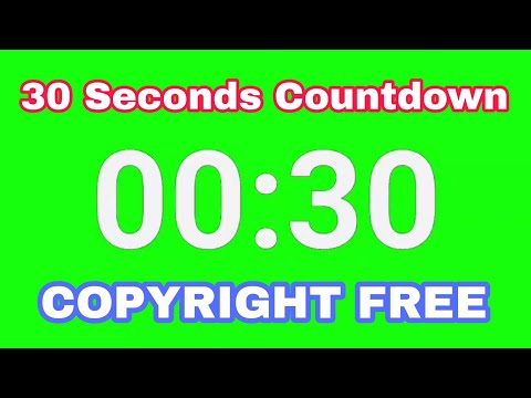 30 Second Countdown Green Screen【Copyright Free Green Screen】- H.T.C.Creations