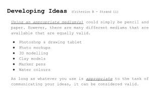 Y3 B2 - Developing Ideas