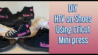 How I added HTV to shoes with Cricut  mini press