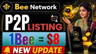 Boom 💥 Bee Network New Update ll Bee Coin P2P Listing 😱 1Bee = $8 🤑🎉 #beenetwork #crypto