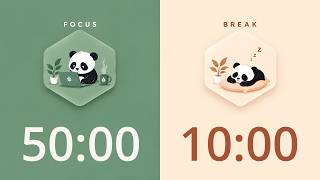 50/10 Pomodoro Timer 🐼 | 10-Hour Deep Focus Study With Me 🎧 | No Music | 4K