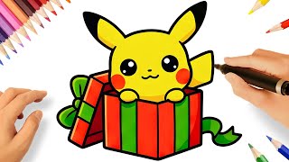 HOW TO DRAW A CUTE PIKACHU KAWAII EASY 🎁