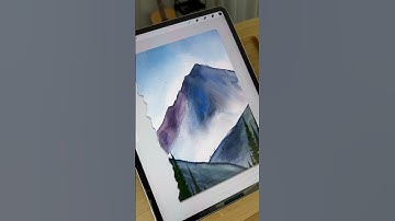 Procreate watercolor mountain tutorial #procreatetutorials