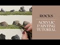 Easy rocks  acrylic painting tutorial