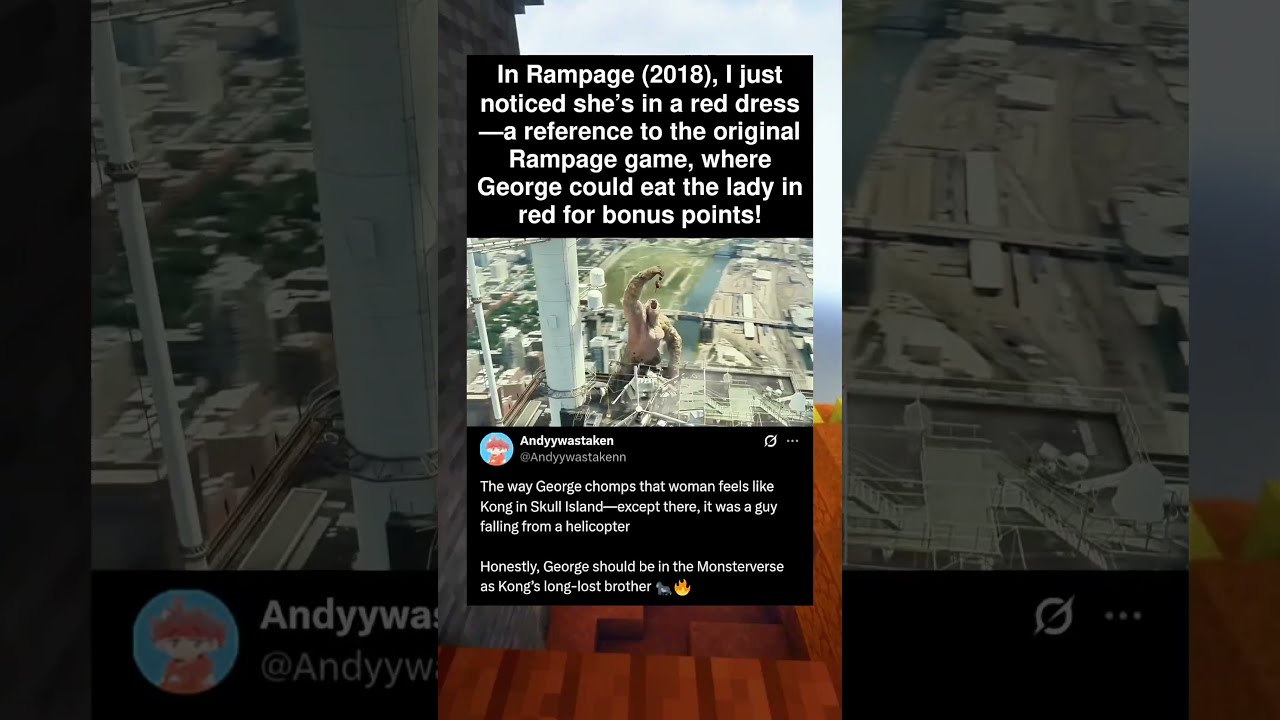 In Rampage 2018 I Just Noticed She S A Red Dress Reference To The Original Game