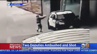 Two los angeles county sheriff's deputies shot in an apparent ambush
remained critical condition sunday with multiple gunshot wounds as the
search continu...