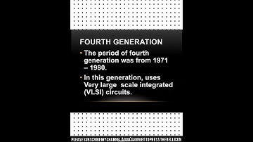What about 4th generation of Computers?    if you want to watch complete video visit our channel