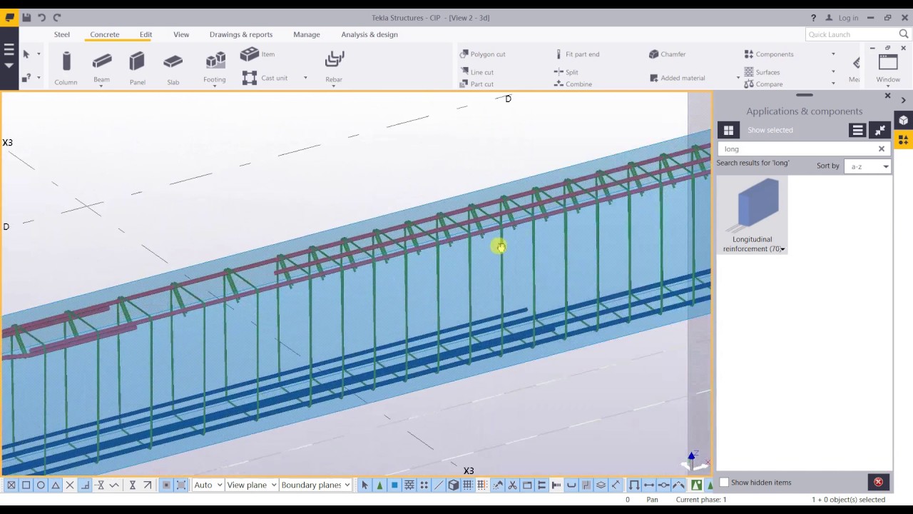 Rebar shop drawing for beam by Tekla - YouTube