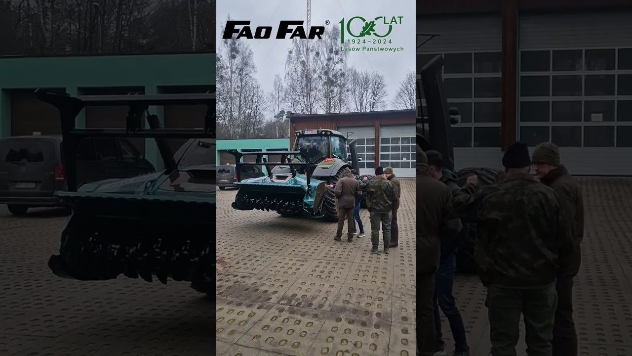 Kupili maszynę na 100 lat Lasów Państwowych | dostawa mulczera leśnego FAO FAR 2353 |  Valtra T255