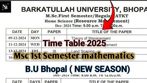 Bu bhopal msc 1st semester mathematics 2024-25 || Msc mathematics ||