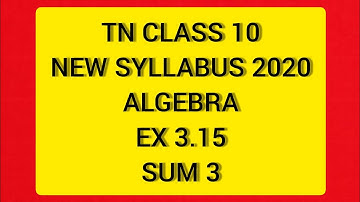 TN Class 10 Maths New Syllabus Algebra Graph Ex 3.15 Sum 3