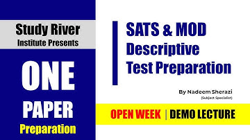 SATS & MoD descriptive test Preparation | Nadeem Sherazi