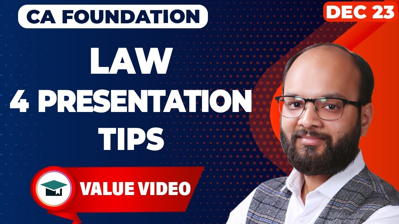 4 Presentation Tips CA Foundation Law Dec 23 How to Write Answers in