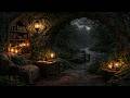 Rest in a Hidden Forest Cave | River Sounds &amp; Rain for Sleep
