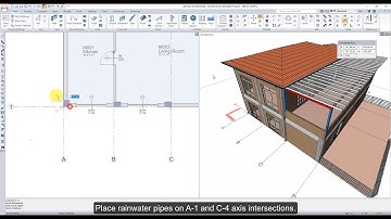 ideCAD Architectural | Gutter and the Rainwater Pipe | BIM Software for Architectural Design