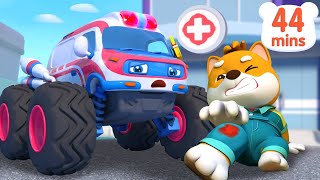 super ambulance rescue team monster truck car cartoon kids song babybus