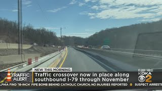 Traffic headaches likely as new traffic crossover goes into place on I-79