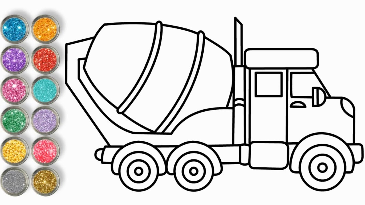 cement truck coloring pages