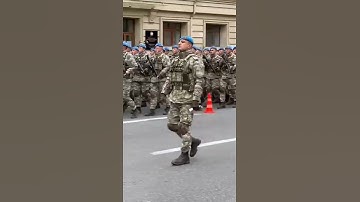 Thumbnail of Turkish soldiers parading in the streets of Baku, Azerbaijan