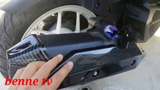 carbon fiber muffler tip, heat guard and panel gauge cover (click 125i V2)