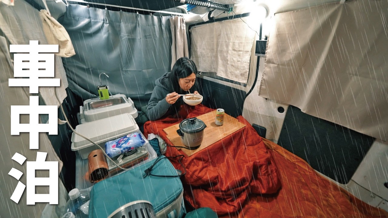 Протекающая крыша?! Автокемпинг в холодную зиму. Женщина спит в фургоне за 1000 долларов.