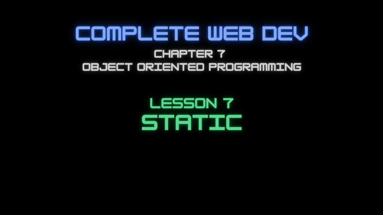 Web Dev 7 - 7 Static - YouTube