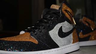 Jordan 1 Gold Toe Glitter Custom