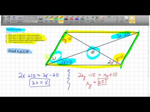 Solving for Angles in Parallelograms 6v4
