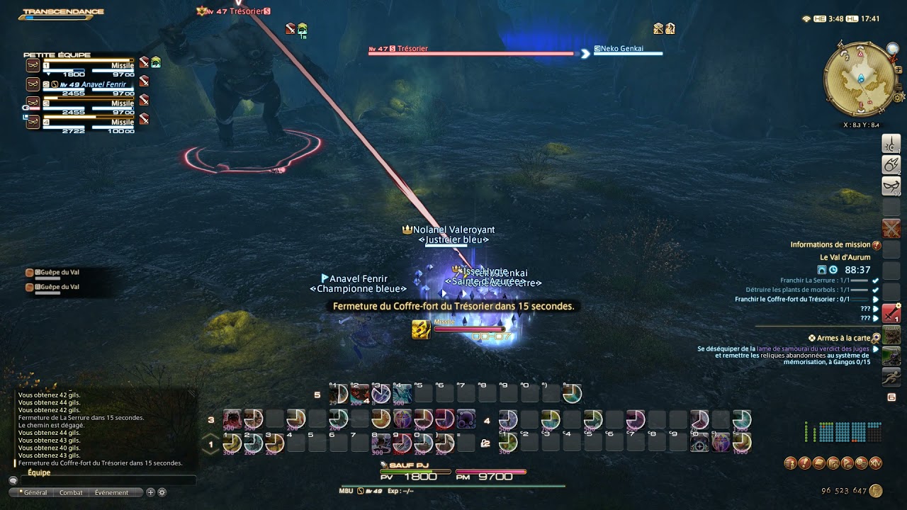 The Aurum vale | blue mage team | mog farm | 2:54 IGT