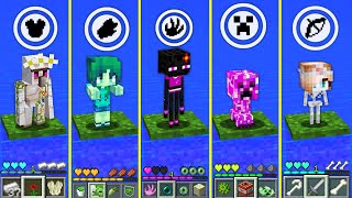 CHILDREN GIRL MOBS MISSING IN HUGE OCEAN IN MINECRAFT GOLEM ZOMBIE CREEPER ENDERMAN SKELETON BATTLE