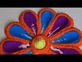 Simple Daily Rangoli Design for festival | Satisfying Rangoli Design #rangoli #shorts #diwali