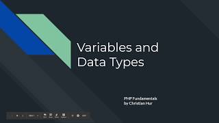 PHP: Variables and Data Types