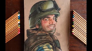 رسم بورتريه لشهيد الوطن البطل أحمد منسي بألوان السوفت باستيل  drawing the hero Ahmed Mansy