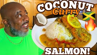 How to make Jamaican Coconut Curry Salmon! | Deddy's Kitchen
