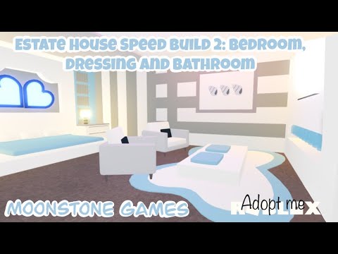 Adopt Me Estate House Speed Build 2 Downstairs Bedroom Bathroom Modern Blue Estate House Youtube - roblox adopt me estate speed build