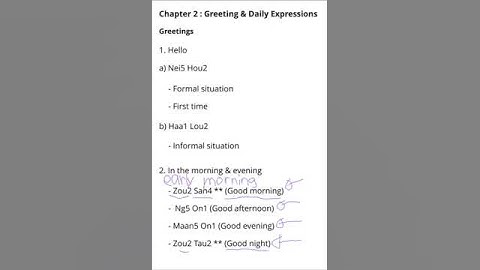 Beginning Cantonese Level 1 - Greeting