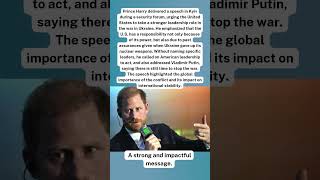 Prince Harry Calls for U.S. Leadership in Powerful Ukraine Speech