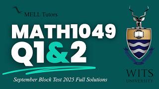ALGEBRA WITS MATH1049 SEPT 2025 Test | Q1 & Q2 - YouTube