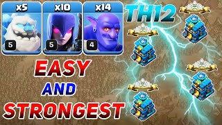 Ice Golem + Bowler + Witch TH12 Attack strategy | Easy and Strongest Army