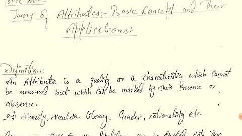 THEORY OF ATTRIBUTES || part(1)